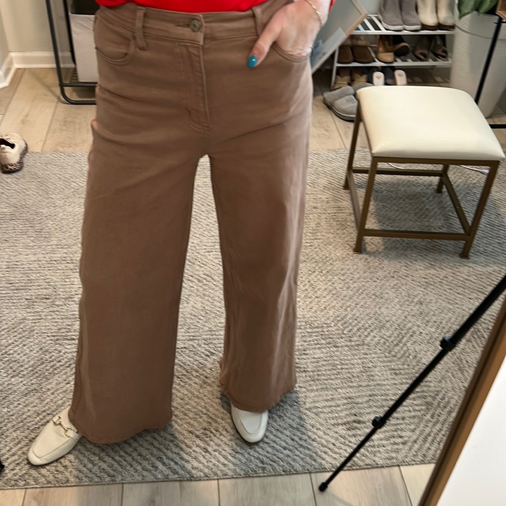 Spring brown wide leg denim